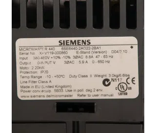 6SE6440-2AD22-2BA1 Falownik Siemens Micromaster 440 Odnowiony 2A_3
